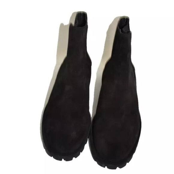 -$650 STUART WEITZMAN Laine suede Chelsea boots BLACK CHUNKY 8 38.5 (PB23) - Picture 3 of 7